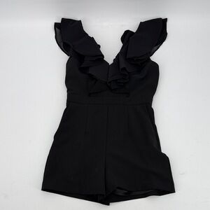 Bardot romper size 6 Black Ruffled Sleeveless Romper